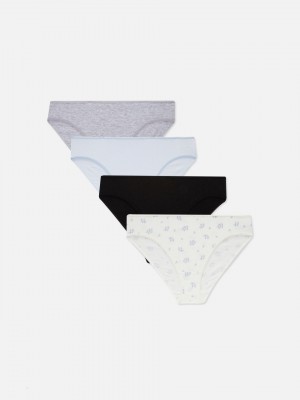 Primark 4-Pack Everyday Bikini Cut Mini Slips Dames Lichtblauw | Nederland 84305-MRIP