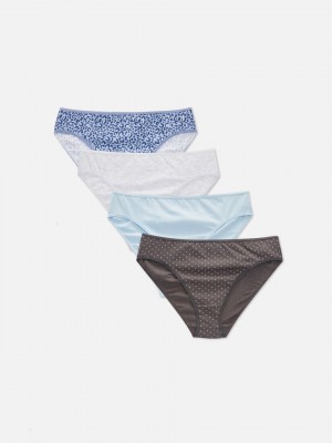 Primark 4-Pack Everyday Bikini Cut Mini Slips Dames Turquoise | Nederland 06319-ITJY