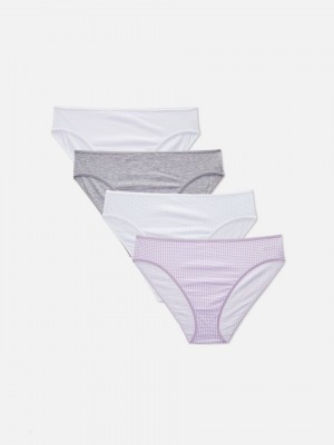 Primark 4-Pack Everyday Mini Bikini Slips Dames Wit | Nederland 58094-AIUO