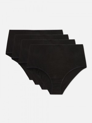 Primark 4-Pack High-Taille Full Slips Dames Zwart | Nederland 36874-JMWL