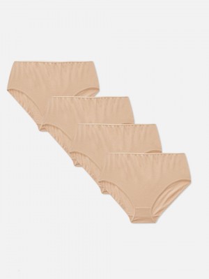 Primark 4-Pack Katoenen Full Slips Dames Grijs Bruin | Nederland 53684-WENO
