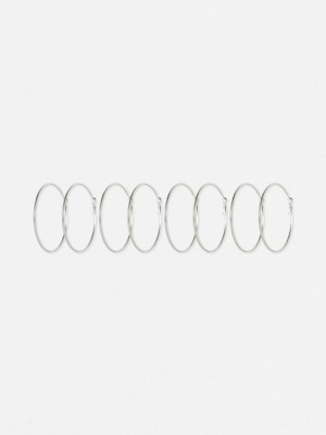 Primark 4-Pack Multi Size Tubular Hoop Oorbellen Dames Wit | Nederland 81926-KDXR
