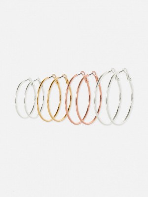 Primark 4-Pack Multi Size Tubular Hoop Oorbellen Dames Gekleurd | Nederland 14802-XMEC