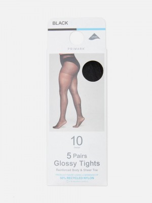 Primark 5-Pack 10 Denier Glossy Tights Hardloopbroek Dames Zwart | Nederland 37924-ZJQW