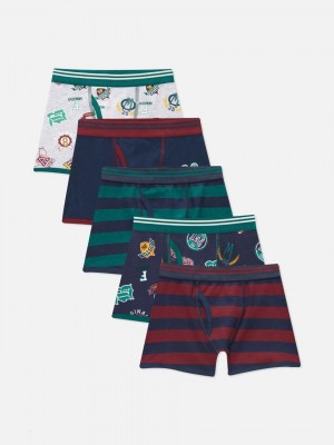 Primark 5-Pack Academia Print Boxer Slips Jongens Gekleurd | Nederland 12853-SCDT