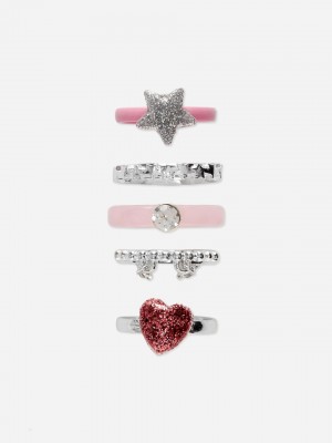 Primark 5-Pack Charm Ring Set Ringen Meisjes Gekleurd | Nederland 17524-DGLF