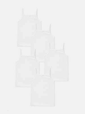 Primark 5-Pack Essential Camis Tanktop Meisjes Wit | Nederland 06459-NPMH