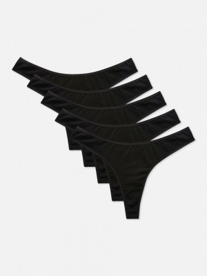 Primark 5-Pack Essential String Dames Zwart | Nederland 56830-ZWMN