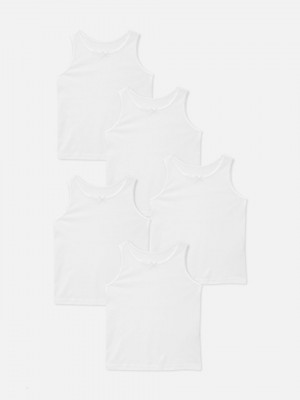 Primark 5-Pack Essentials Tanktop Meisjes Wit | Nederland 85913-OVUC