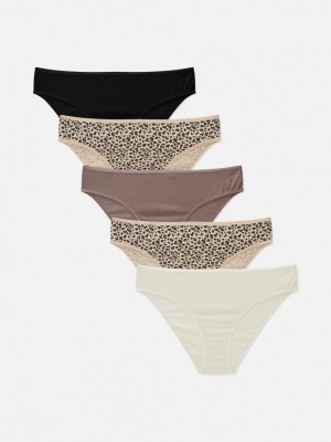 Primark 5-Pack Everyday Mini Slips Dames Bruin | Nederland 64950-TOSW