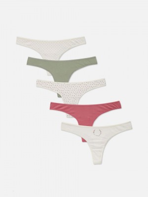 Primark 5-Pack Everyday String Dames Wit | Nederland 20196-RXWK