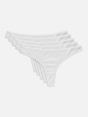 Primark 5-Pack Katoenen String Dames Wit | Nederland 47920-SQOI