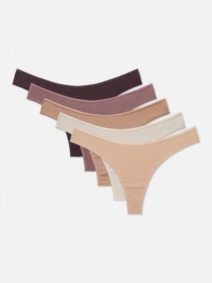 Primark 5-Pack Soft Stretch String Dames Beige | Nederland 51739-YLWI