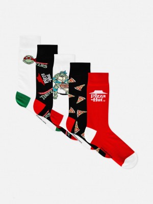 Primark 5-Pack Teenage Mutant Ninja Turtles Pizza Hut Sokken Heren Gekleurd | Nederland 51624-DPXQ