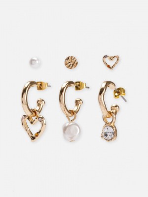 Primark 6-Pack Stud and Hoop Oorbellen Dames Geel | Nederland 95628-OMUF