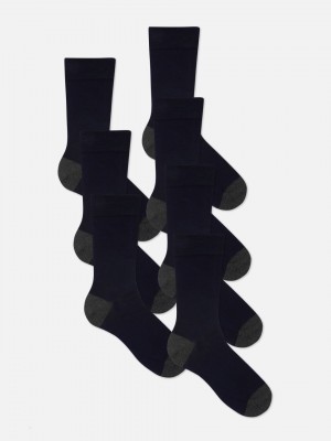 Primark 7-Pack Crew Sokken Heren Donkerblauw | Nederland 37256-IDFK