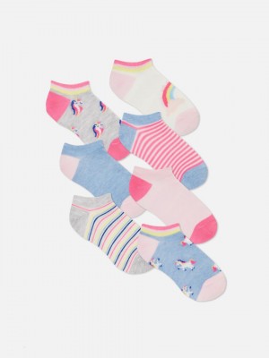 Primark 7-Pack Mixed Unicorn Trainer Sokken Meisjes Roze | Nederland 10853-UOBY