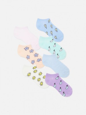 Primark 7-Pack Mode Pattern Ankle Sokken Dames Gekleurd | Nederland 37940-USXK