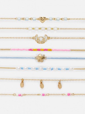Primark 8-Pack Lilo and Stitch Friendship Armbanden Dames Geel | Nederland 48201-QPRW