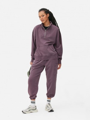 Primark Acid Wash Half Zip Sweatshirt Dames Paars | Nederland 28173-TRDK