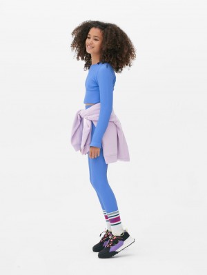 Primark Active Seamfree Geribbeld Topjes Meisjes Blauw | Nederland 48073-UWJC