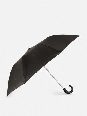 Primark Auto-Open Crook Handle Paraplu's Heren Zwart | Nederland 40627-GDEO