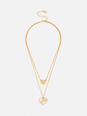Primark Barbie The Movie Layered Heart Necklace Kettingen Dames Geel | Nederland 45021-PDXW