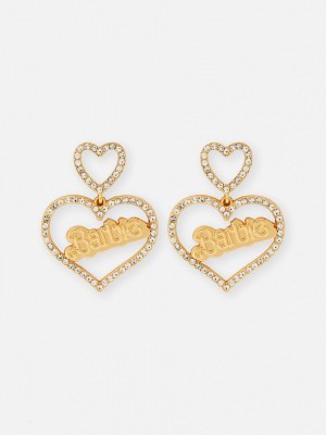 Primark Barbie The Movie Rhinestone Heart Drop Oorbellen Dames Geel | Nederland 47158-NPZM