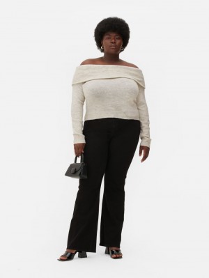 Primark Bardot Gebreid Truien Dames Grijs | Nederland 13870-ZHXM
