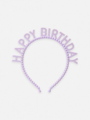 Primark Beaded Happy Birthday Hoofdband Meisjes Paars | Nederland 02587-HDVI