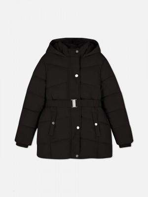 Primark Belted Puffer Jas Meisjes Zwart | Nederland 76025-BDSF