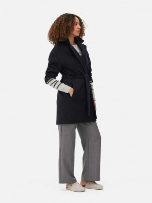 Primark Belted Wrap Jassen Dames Donkerblauw | Nederland 48593-EYQA