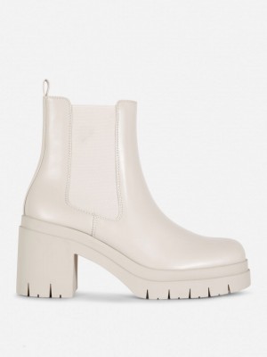 Primark Block Heel Chelsea Laarzen Dames Wit | Nederland 94285-DMWG