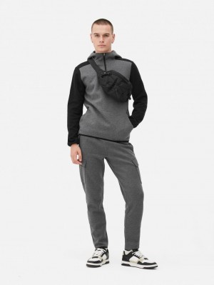 Primark Bonded Quarter-Zip Hoodie Heren Grijs | Nederland 56219-DUYF