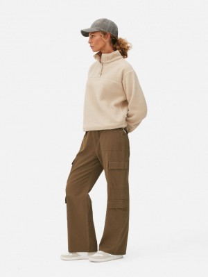 Primark Borg Half Button Fleece Jas Dames Beige | Nederland 24938-YBET