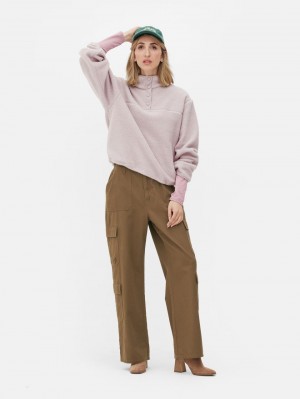 Primark Borg Half Button Fleece Pullover Dames Lichtpaars | Nederland 25830-BMPL