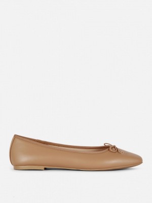 Primark Bow Ballerina Slip Ons Ballerinas Dames Bruin | Nederland 39078-KAMI