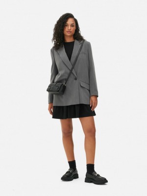 Primark Boxy Double-Breasted Blazer Dames Grijs | Nederland 60859-SMLT