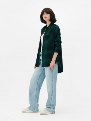 Primark Boyfriend Check Overhemd Dames Groen | Nederland 43780-QMBL