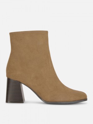 Primark Brede Fit Block Heel Laarzen Dames Bruin | Nederland 60482-IEWQ