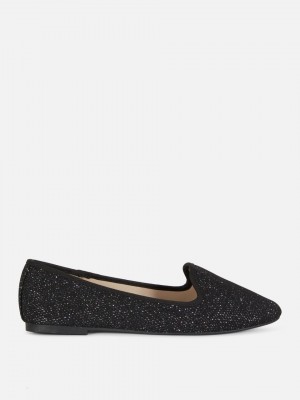Primark Brede Fit Glitter Platte Pumps Hakken Dames Zwart | Nederland 49817-EKMJ