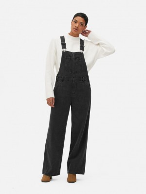 Primark Brede-leg Denim Dungarees Jumpsuit Dames Zwart | Nederland 53269-OBAK