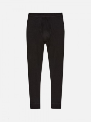 Primark Brushed Thermal Long Johns Ondergoed Heren Zwart | Nederland 75036-VOBE