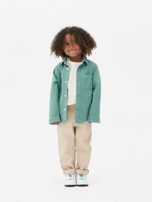 Primark Button-Down Collar Denim Overhemd Jongens Groen | Nederland 56132-RPHJ