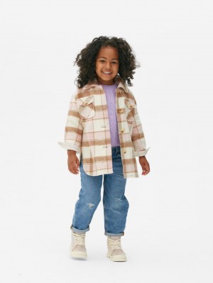 Primark Check Brushed Shacket Jas Meisjes Bruin | Nederland 27465-TKUW