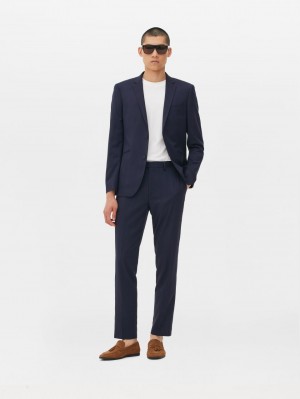 Primark Check Suit Broek Heren Donkerblauw | Nederland 34729-EBZX
