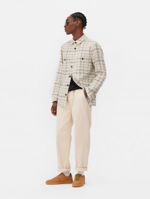 Primark Checked Overshirt Overhemd Heren Wit | Nederland 95432-WOKV