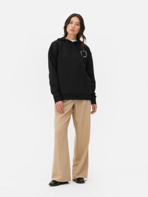 Primark Chest Emblem Hoodie Dames Zwart | Nederland 90475-SPJV