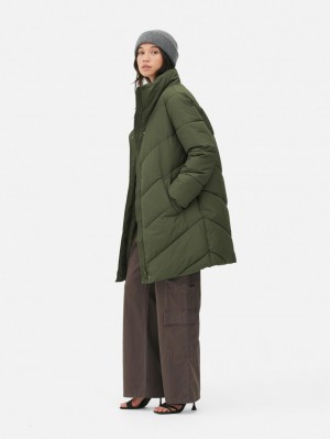 Primark Chevron Gewatteerd Jassen Dames Olijfgroen | Nederland 36491-VMHE
