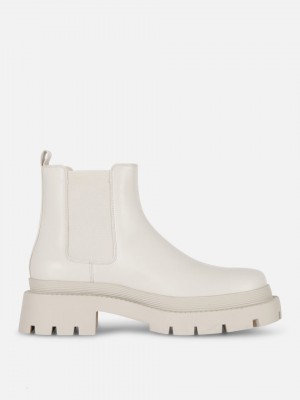 Primark Chunky Chelsea Laarzen Dames Wit | Nederland 76128-ZIGJ